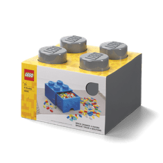 LEGO Storage úložný box 4 s šuplíkem - tmavě šedá