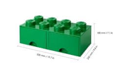 LEGO Storage úložný box 8 s šuplíky - tmavě zelená