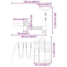 Vidaxl Dětské hřiště na zahradu masivní borové dřevo