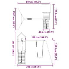 Vidaxl Dětské hřiště na zahradu masivní borové dřevo
