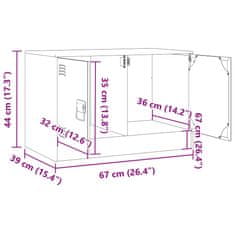 Vidaxl TV skříňka černá 67 x 39 x 44 cm ocel