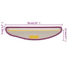 Vidaxl Nášlapy na schody 15 ks fialové 56x17x3 cm