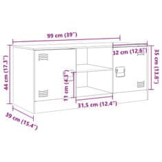 Vidaxl TV skříňka bílá 99 x 39 x 44 cm ocel