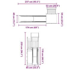 Vidaxl Dětské hřiště na zahradu masivní borové dřevo