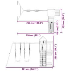 Vidaxl Dětské hřiště na zahradu masivní borové dřevo