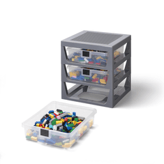 LEGO Storage organizér se třemi zásuvkami - tmavě šedá