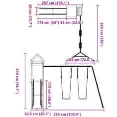 Vidaxl Dětské hřiště na zahradu masivní dřevo douglasky