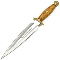 Muela CARIBU.OL lovecký nůž - dýka 20,5 cm, olivové dřevo, mosaz, kožené pouzdro