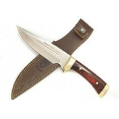 Muela JABALI-17R lovecký nůž 17 cm, dřevo Pakka, mosaz, kožené pouzdro