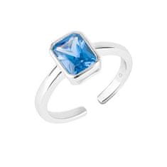Preciosa Nádherný otevřený prsten s modrým zirkonem Preciosa Blueberry Candy 5406 68 (Obvod 52 mm)