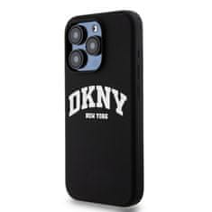 DKNY Zadní Kryt Liquid Silicone Arch Logo MagSafe pro iPhone 15 Pro černý
