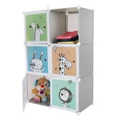 KONDELA Dětská modulární skříň šedá, dětský vzor BIARO