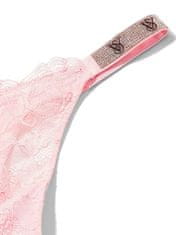 Victoria Secret Dámská tanga Shine Strap s kamínky z luxusní kolekce s krajkou růžové S