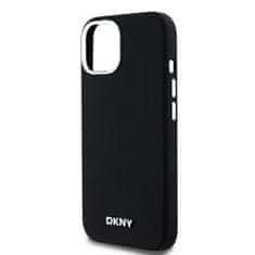 DKNY Originální kryt DKNY Liquid Silicone Small Metal Logo MagSafe DKHMP14SSMCHLK for Apple iPhone 14/15/13 , barva černá