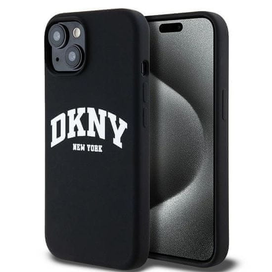 DKNY Originální kryt DKNY Liquid Silicone White Printed Logo MagSafe DKHMP15MSNYACH for Apple iPhone 14 Plus/15 Plus , barva černá