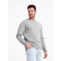 OMBRE Pánská mikina BASIC s kulatým výstřihem šedá MDN125410 XXL