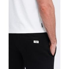 OMBRE Pánské pletené šortky se stahovací šňůrkou a kapsami černé MDN125417 XL