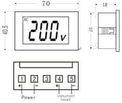 HADEX JYX85-panelový LCD MP 100A= 70x40x25mm,napájení 9-12VDC
