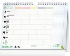 Notique Týdenní rodinný plánovací kalendář s háčkem 2025, 30 x 21 cm