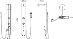 BPS-koupelny Sprchový hydromasážní panel Ibiza 60033