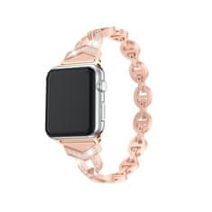 TopQ Řemínek na hodinky pro Apple Watch 42/44/45 design 3 rose gold