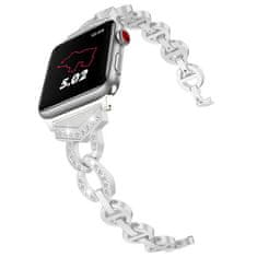 TopQ Řemínek na hodinky pro Apple Watch 42/44/45 design 3 stříbrný