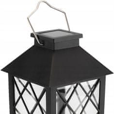 LUMILED 4x Solární zahradní lampa LED stojací závěsná černá LIRIO 28cm