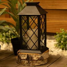 LUMILED 4x Solární zahradní lampa LED stojací závěsná černá LIRIO 28cm