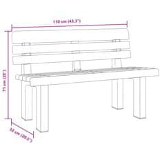 Petromila Zahradní lavice bílá 110 x 52 x 71 cm polypropylen