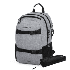 Oxybag Studentský batoh + etue OXY Sport Grey Melange