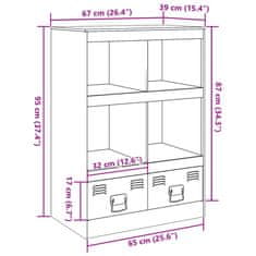 Vidaxl Highboard černý 67 x 39 x 95 cm ocel