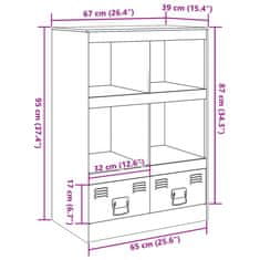 Vidaxl Highboard hořčicově žlutý 67 x 39 x 95 cm ocel