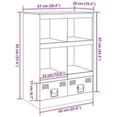 Vidaxl Highboard olivově zelený 67 x 39 x 95 cm ocel