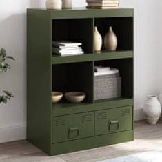 shumee Highboard olivově zelený 67 x 39 x 95 cm ocel