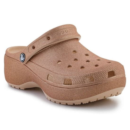 Crocs Klasické třpytivé dřeváky na platformě