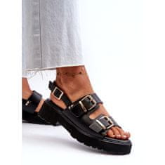 Dámské sandály s přezkami z kůže Eko velikost 38
