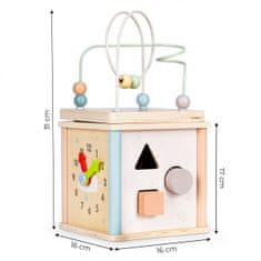 EcoToys Dřevěná edukační kostka Sorter hnědá