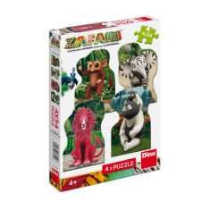 Dino Puzzle Zafari: Zoomba a kamarádi 4x54 dílků