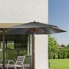 Haushalt Haushalt international Dřevěný slunečník s UV 50+, 300 cm, šedý