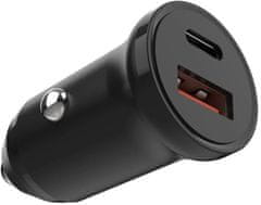 FIXED autonabíječka, USB-C, USB-A, PD, 20W, černá