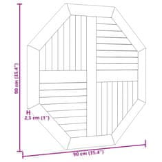 Petromila Stolní deska 90 x 90 x 2,5 cm osmihranná masivní teakové dřevo