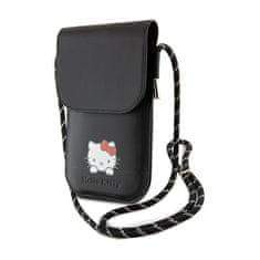 VšeNaMobily.cz Kabelka na mobil HELLO KITTY Leather Daydreaming Cord HKOWBSKCDKK , barva černá