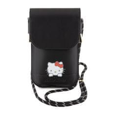 VšeNaMobily.cz Kabelka na mobil HELLO KITTY Leather Daydreaming Cord HKOWBSKCDKK , barva černá