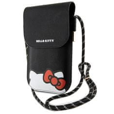 VšeNaMobily.cz Kabelka na mobil HELLO KITTY Leather Hiding Kitty Cord HKOWBPSCKEK , barva černá