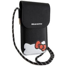 VšeNaMobily.cz Kabelka na mobil HELLO KITTY Leather Hiding Kitty Cord HKOWBPSCKEK , barva černá