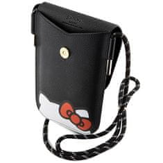 VšeNaMobily.cz Kabelka na mobil HELLO KITTY Leather Hiding Kitty Cord HKOWBPSCKEK , barva černá