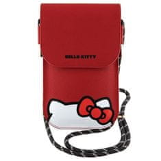 VšeNaMobily.cz Kabelka na mobil HELLO KITTY Leather Hiding Kitty Cord HKOWBPSCKER , barva červená