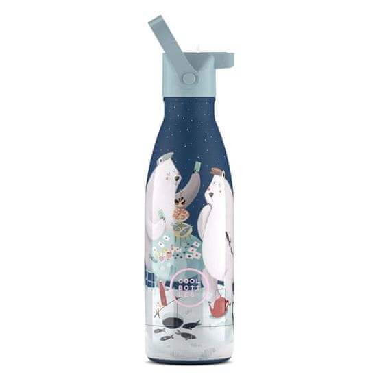 Cool Bottles Dětská nerezová termolahev COOL BOTTLES Kids Polar Bears třívrstvá 350ml 3D