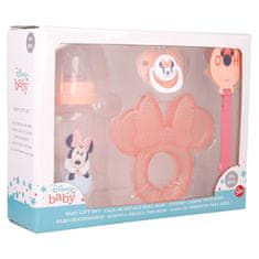 Stor DISNEY BABY 4 dílný dárkový set MINNIE MOUSE (láhev, kousátko, dudlík a držák), 13108