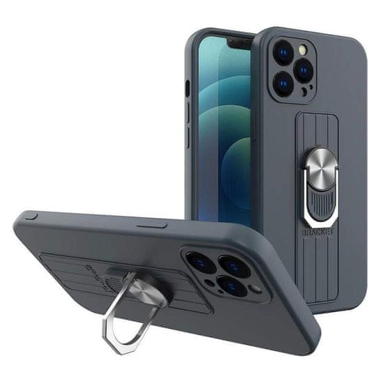 FORCELL Ring Case kryt s úchýtem a stojánkem iPhone 12 mini , tmavě modrá, 9145576214176
